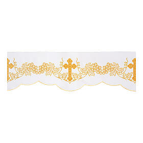 Renda de altar uva cruzes h 15 cm branca