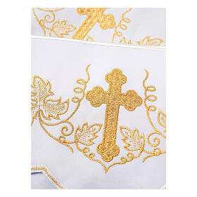 Altar table cloth trim white grape crosses 15 cm high 