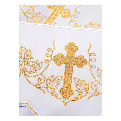 Altar table cloth trim white grape crosses 15 cm high  2