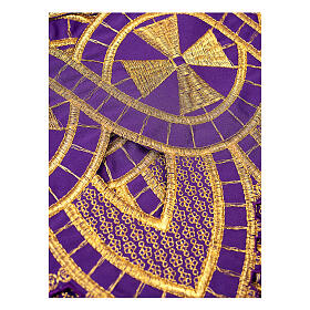 Purple cutwork frill for altar cloth, cross pattern, h 10 in