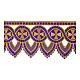Volante color violeta para altar decoraciones oro h 25 cm cruces s1