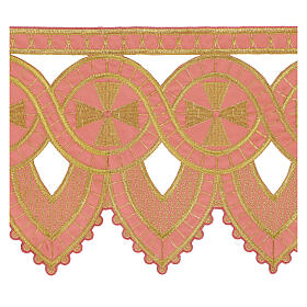 Balza per altare croci decorazioni oro 25 cm h rosa