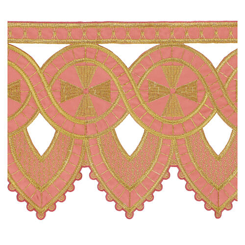 Balza per altare croci decorazioni oro 25 cm h rosa 2