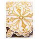 White frill with geometric flowers and crosses for altar cloth, h 9 in s2