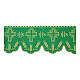 Green altar cloth trim with JHS, wheat and crosses, h 12 in s1