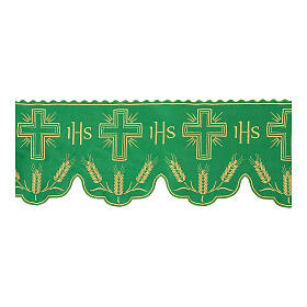 Renda verde para altar cruzes trigo JHS h 31 cm