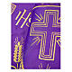 Purple altar cloth trim with JHS, ears of wheat and crosses, h 12 in s2