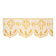Gold ivory liturgical altar trim JHS crosses 20 cm high s1