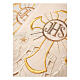 Trim with cross, JHS and floral pattern for altar cloth, ivory-coloured polyester, h 9 in s2