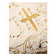 Ivory-coloured trim for altar cloth with golden cross and cutwork IHS, h 7.5 in s2
