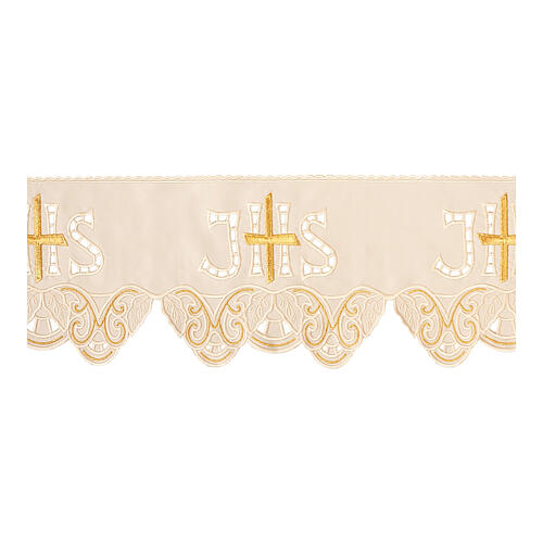 IHS cross altar trim height 19 cm ivory 1