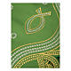 Green modern trim for altar cloth, fish and Chi-Rho s2