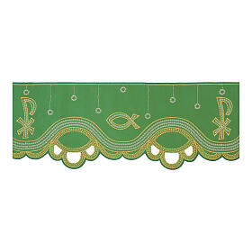 Green altar trim with fish h 20 cm