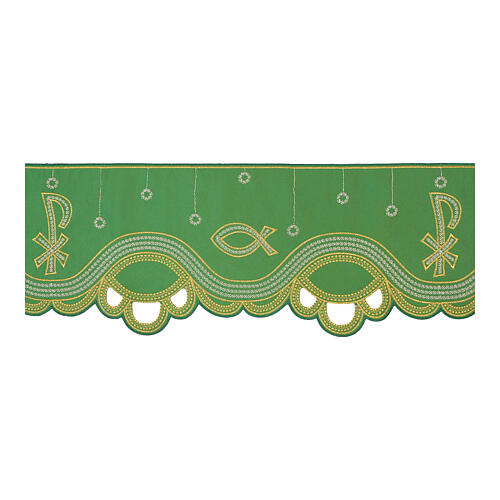 Green altar trim with fish h 20 cm 1
