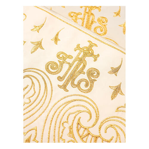 Ivory-coloured frill for altar cloth with Baroque golden embroidery, 9.5 in 2