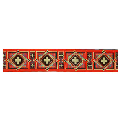 Trim with golden crosses, 4 liturgical colours, 10 cm euros/m 1