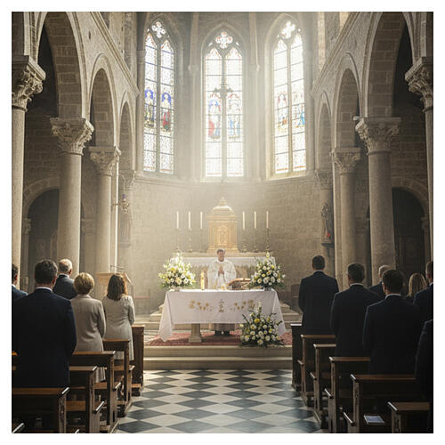 White Altar Cloth with Cross and Ears of Wheat Embroidery, 160x300 cm 2