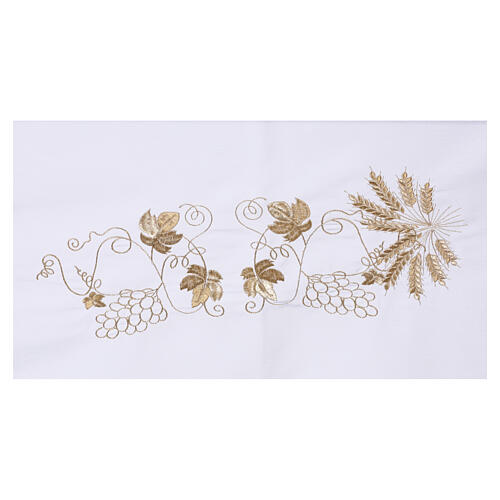 White Altar Cloth with Cross and Ears of Wheat Embroidery, 160x300 cm 6