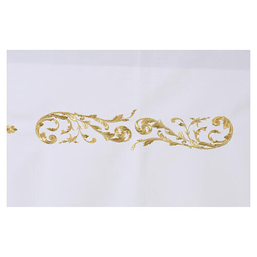 Nappe d'autel couleur ivoire broderie IHS dorée 160x300 cm 6