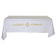 Nappe d'autel couleur ivoire broderie IHS dorée 160x300 cm s1