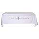 Marian Altar Cloth with Sky-Blue Side Flowers and MA Monogram, 160x300 cm s1