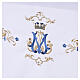 Marian Altar Cloth with Sky-Blue Side Flowers and MA Monogram, 160x300 cm s3