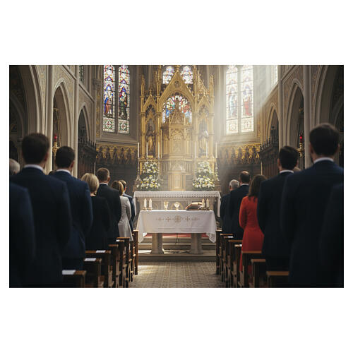 Altar Cloth with Gold-Embroidered Cross, 160x300 cm 2