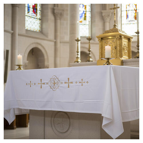 Altar Cloth with Gold-Embroidered Cross, 160x300 cm 4