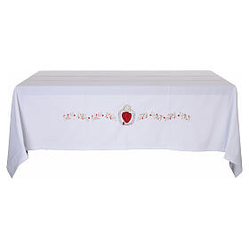Mantel para altar Sagrado Corazón 160x300 cm color blanco