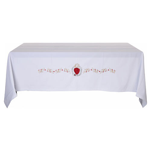 Mantel para altar Sagrado Corazón 160x300 cm color blanco 1