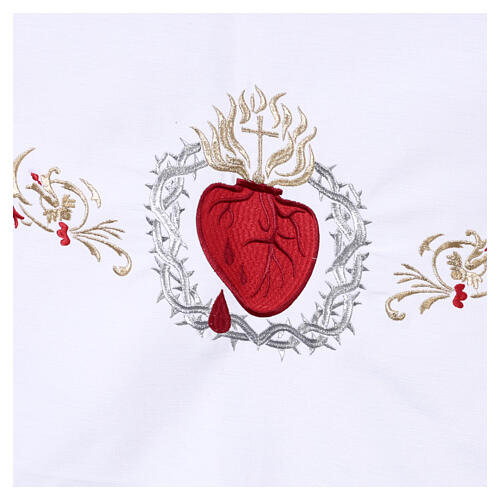 Nappe d'autel Sacré-Cœur 160x300 cm couleur blanche 3