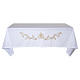 Nappe d'autel couleur ivoire broderie florale dorée s1