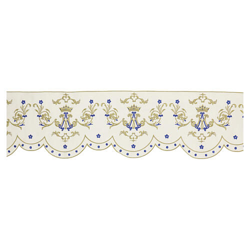 Altar frill gold floral and Marian embroidery h 20 cm euro/m 3