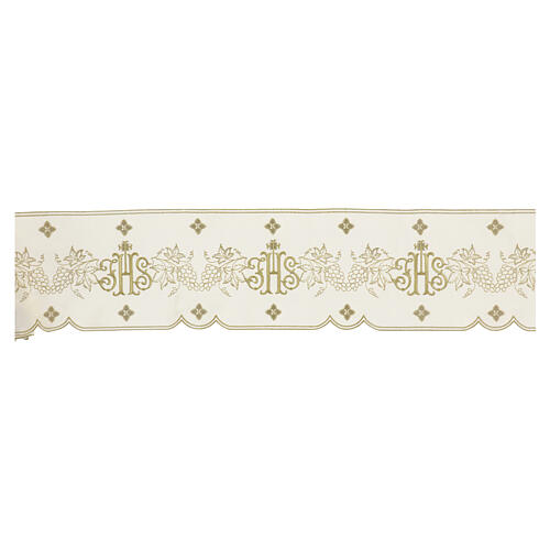 Altar frill with JHS and golden grapevine euro/m 3