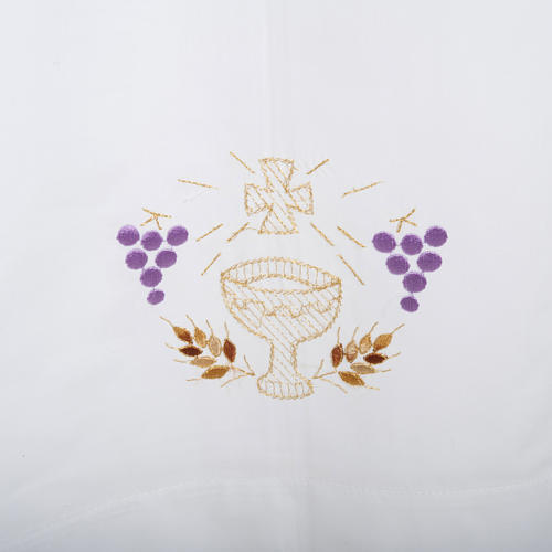 Camice bianco cotone calice uva spighe 2