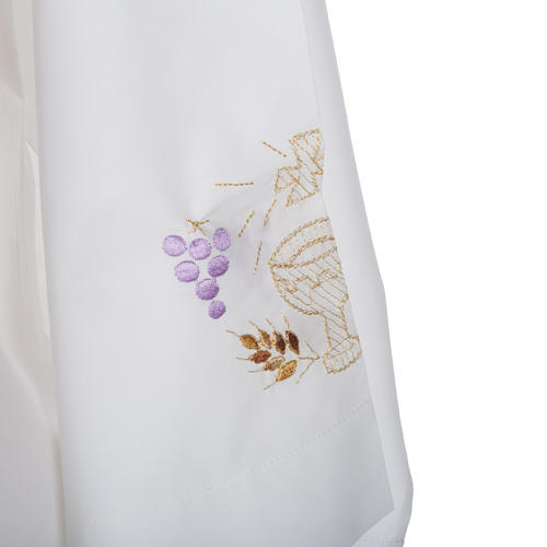 Camice bianco cotone calice uva spighe 3