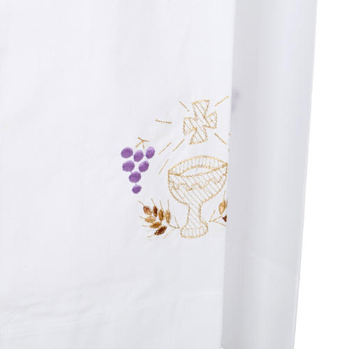 Camice bianco cotone calice uva spighe 5