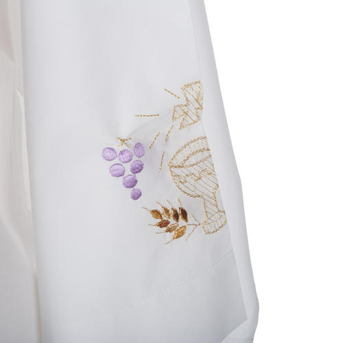 Cotton blend Alb with chalice, grapes and wheat design 3