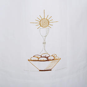 Clerical alb with chalice and bread design in cotton