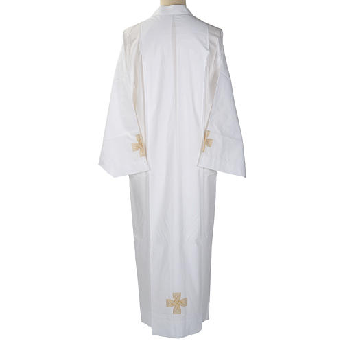 Roman Alb with gold cross cotton in ivory 4