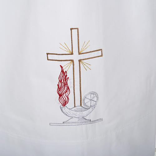 White alb cotton cross and lamp 2