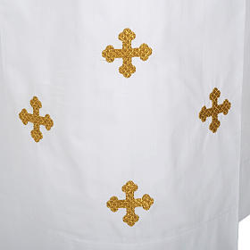 Priest alb with cross motif, cotton
