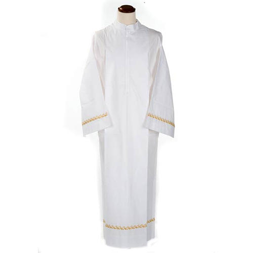 Gold Embroidered Alb in cotton and polyester 1