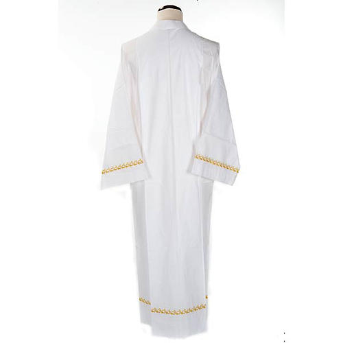 Gold Embroidered Alb in cotton and polyester 2