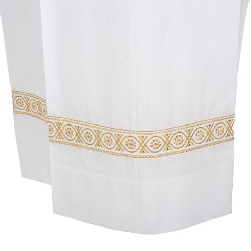 Alb with embroidered decorations, white cotton 3