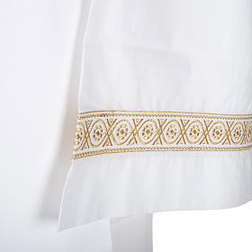 Aube liturgique coton blanc broderies dorées