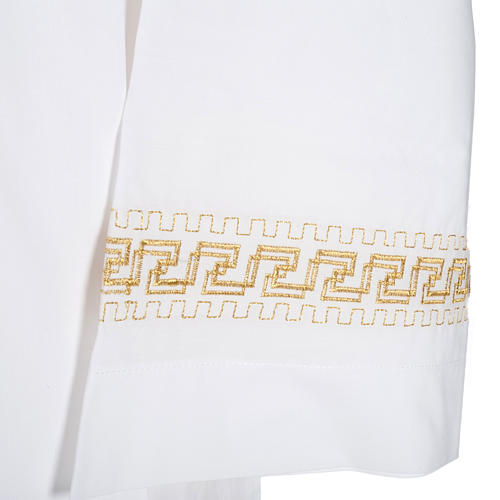 Alba biała bawełna z ozdobnym wzorkiem pozłacanym 3