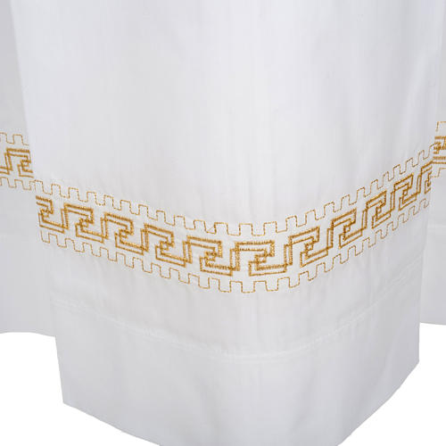 Alba biała bawełna z ozdobnym wzorkiem pozłacanym 5