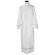 Monastic Alb with embroidered gold motif, white cotton s1