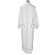 Monastic Alb with embroidered gold motif, white cotton s2